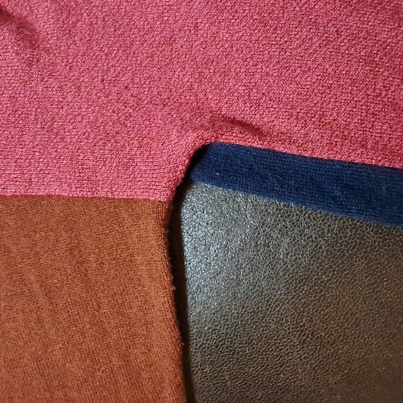 Smartwool Pink Tan Blue Colorblock Shadow Pine Merino Sweater Womens Size L - Picture 8 of 9